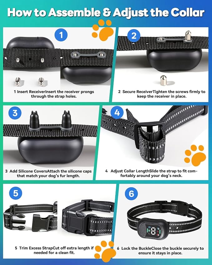 Smart Dog Training Collar with Remote – 4500FT Range Rechargeable E Collar with Voice Command, Beep, Vibration, Static & LED Light, Waterproof Shock Collar for Small Medium Large Dogs