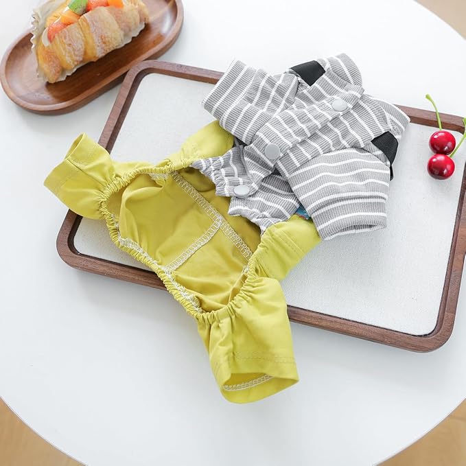 Dog Stylish Overalls Comfortable One Piece Puppy Outfits Summer Bib Overalls for Small Dogs Cute Pet Jumpsuit Onesie Chihuahua Yorkies Birthday Holiday Clothes Costume