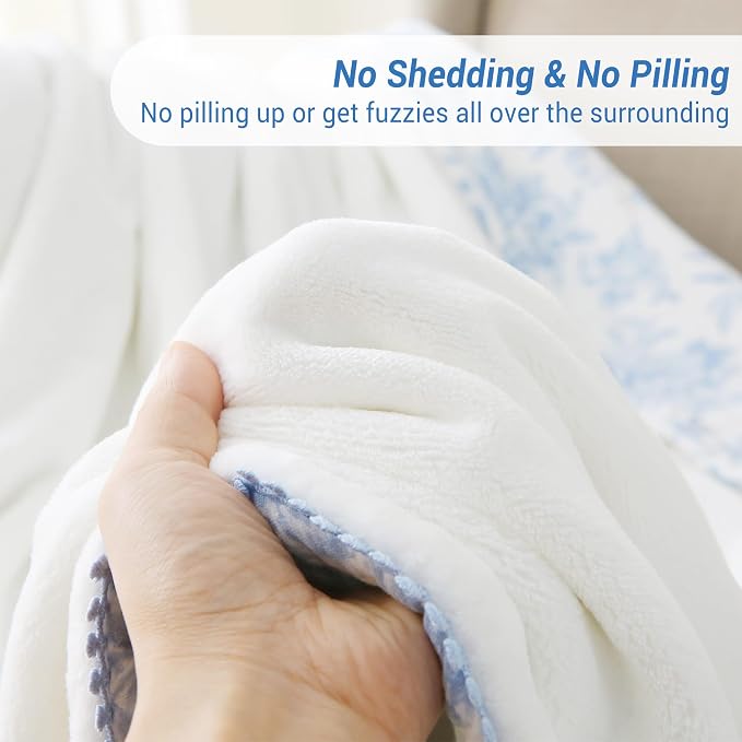 Viviland Cooling Muslin Blanket King Size for Bed Summer Gauze Blanket for Adults Breathable Lightweight Soft for Hot Sleepers Linen Blue Nerrah 108 x 90 Inches