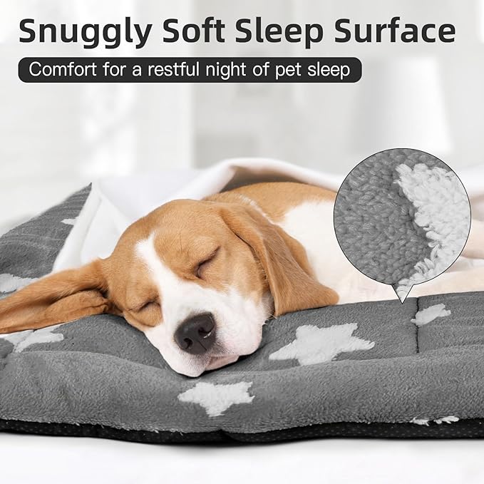 Mora Pets Dog Crate Pad Dog Bed for Crate Washable Flat Pet Kennel Mat Cute | Ultra Soft Dog Bed Mat, Crate Pad for Dog Cages Cozy Sleeping Liner, Pet Pillow Cushion Large Anti Slip Grey 48 x 29 In