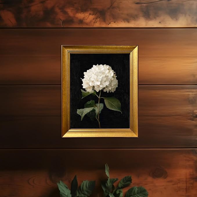 Hydrangea Floral Wall Art Vintage Flower Oil Painting Gold Framed Picture Wall Decor Artworks for Home Decor