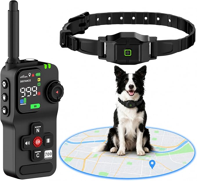 GPS Wireless Dog Fence System & Training Collar with Remote, 18+ lbs