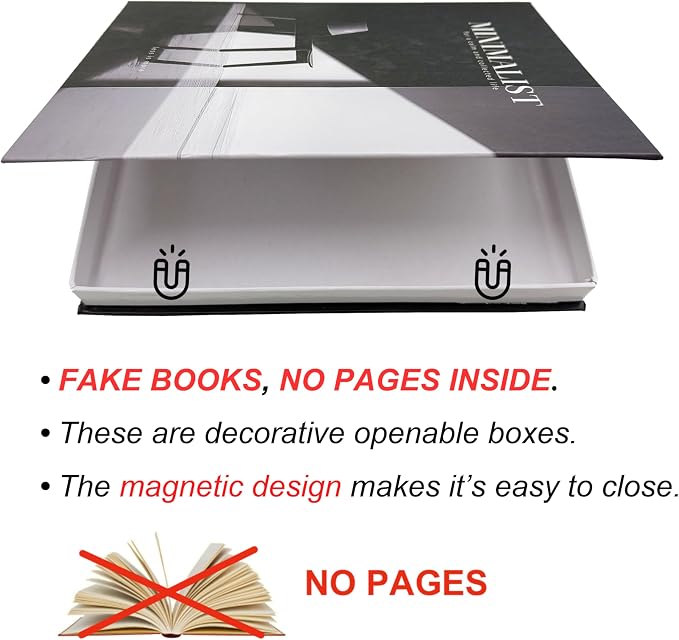 TwoDays Beautiful Coffee Table Books, Neutral Fashion Decorative Books for Home Bookshelf, Modern Room Decor Aesthetic, Fake Faux Book Storage Boxes for Decoration (Set of 3)