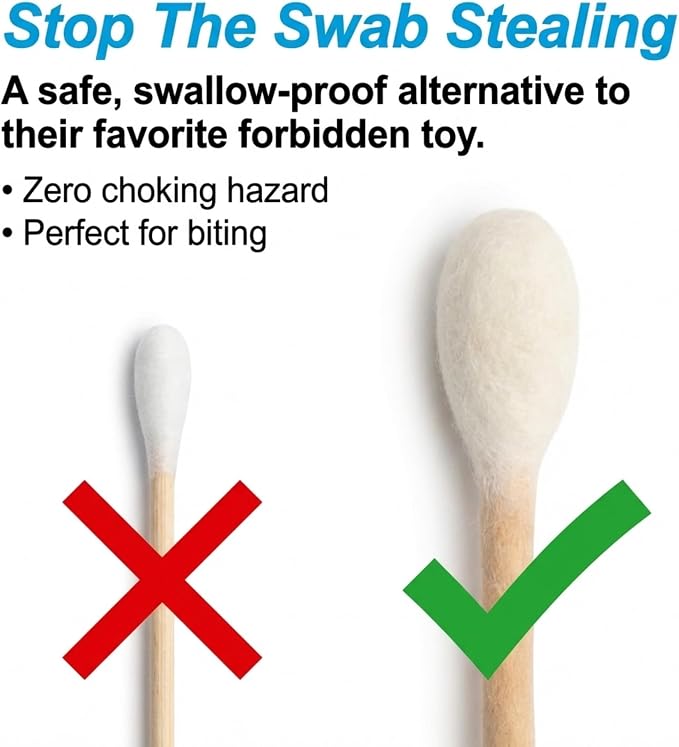 Glaciart One XXL Swabs Cat Toys with Catnip - 2 Pk | Durable for Chew, Cute Cat Toys Interactive Kitty for Boredom, Exercise, & Play | Filled w/Organic Catnip for Anxiety & as Digestive Aid