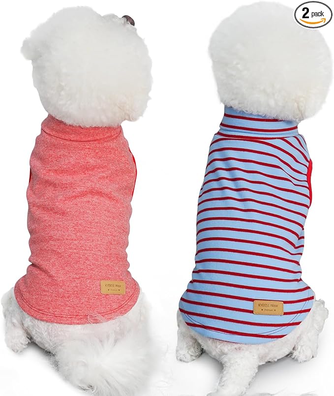 KYEESE 2Pack Dog Sweater for Medium Dogs Soft Pet Coats Fleece Sweatshirt | Warm Turtleneck Dog Pullover Clothes, 4-Way Stretch & Lightweight Vest, Doggie Coat in Cold Weather, Daily Wear