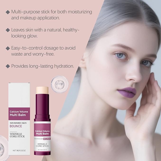 2 Pcs Calcium Multi Balm Stick,Anti-aging Firming & Sagging Wrinkle Care Collagen Calcium Multi Balm Stick.
