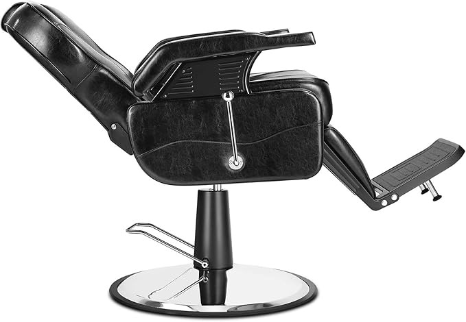 Artist hand Barber Chair Hydraulic Recline Barber Chairs Salon Chair for Hair Stylist Tattoo Chair Heavy Duty Barber Salon Equipment (Black)