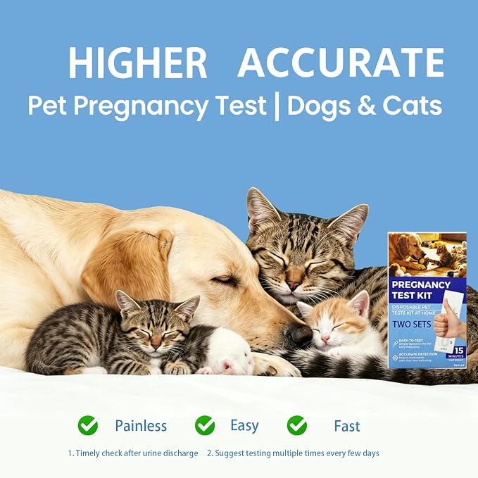 LBO Dog Pregnancy Test Kit at Home - 2 PCS Urine Early Pregnancy Test for Pet/Dogs/Cats (A-Urine 2PCS) Urine Pee Based no Blood Painless,Higher Accurate,10-15 Minute Results
