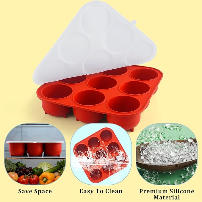 9-Cavity Silicone Frozen Dog Treat Mold with Lid for Woof Pupsicle & Power Chewer Pupsicle XL 75 lbs and Up, Reusable Frozen Dog Treat Tray Mold for Pupsicle Toy