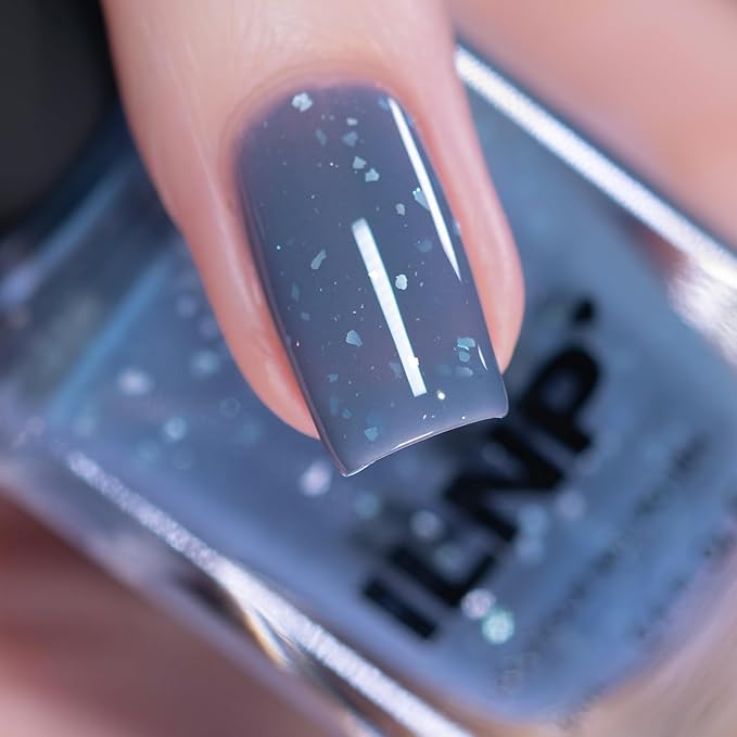 ILNP Rainy Days - Denim Blue Flakie Shimmer Nail Polish