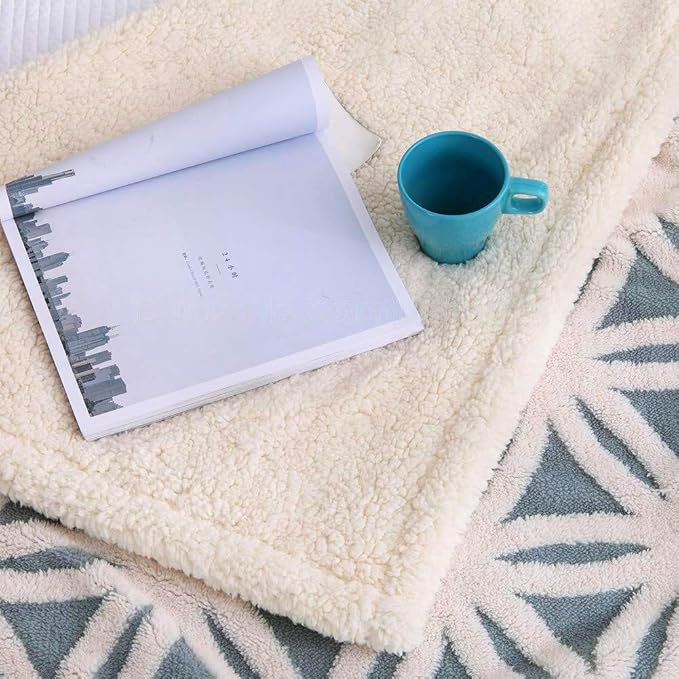 LOMAO Sherpa Fleece Blanket Gifts for Mom Dad Cozy Soft Throw Blanket for Women Men Birthday Gifts Dual Sided Couch Sofa Bed Blanket (Light Blue, 90''x90'')