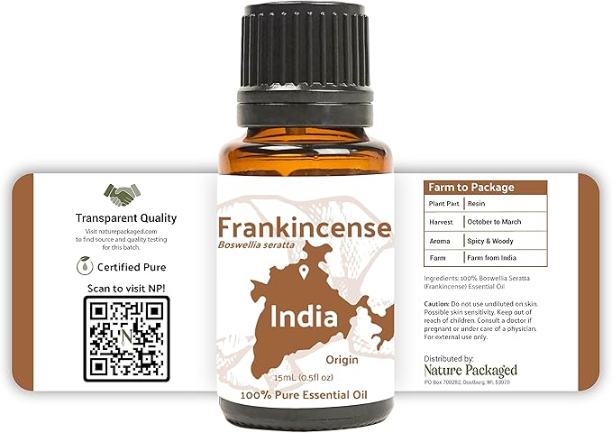 Frankincense Essential Oil - Direct from Madhya Pradesh, India - Pure Essential Oil for Diffusers and Aromatherapy | 100% Pure Therapeutic Grade Natural Aceite de Incienso (8oz)