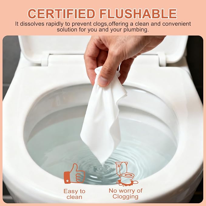 twoworld 100 Feminine Wipes Flushable Travel Individually Wrapped | Travel Wipes for Women,Feminine Care Wet Wipes Travel Size Vaginal Wipes for Adult,Girl and Homeless(Lavender)
