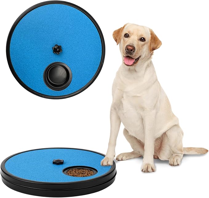 Dog Scratch Pad for Nails, 3 in 1 Round Rotatable Pet Nail Grinding Mat Slow Food Storage Box Fun Dog Nail File Board for Pets Gift Nail Care