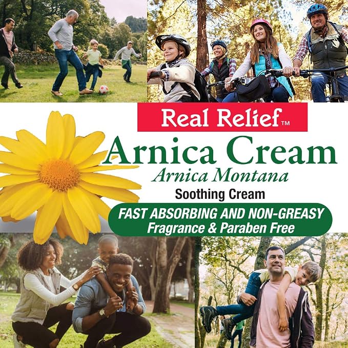 Arnica Cream, Natural, Non-Greasy, Hypoallergenic and Unscented, 4 oz (Pack of 1)