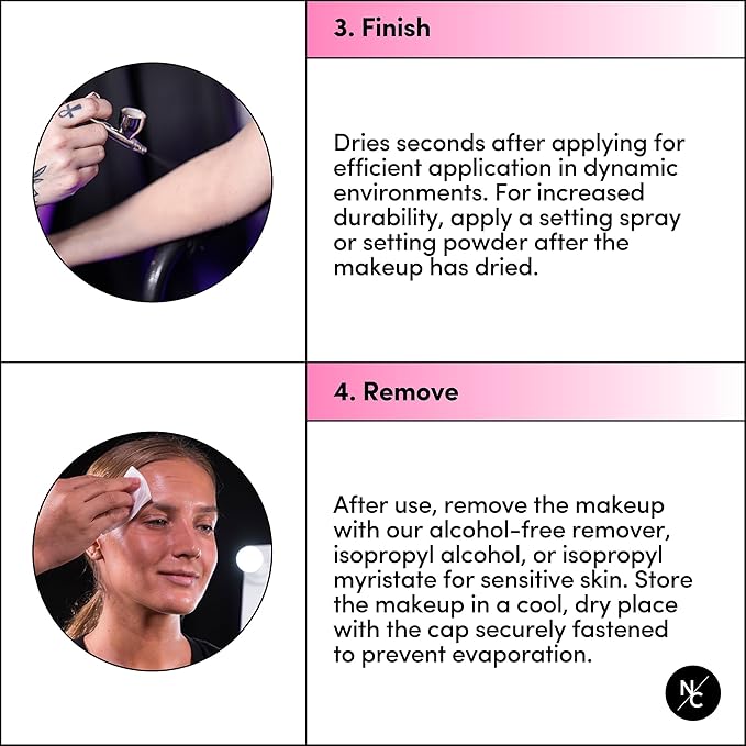 Narrative Cosmetics Flesh Tone Alcohol Airbrush Paints - 2 fl oz, Skin Safe, Quick Dry, Waterproof, Sweatproof, Transferproof Liquid Makeup for Tattoo Cover-Up, Bodypainting, FX Makeup - Vein Tone