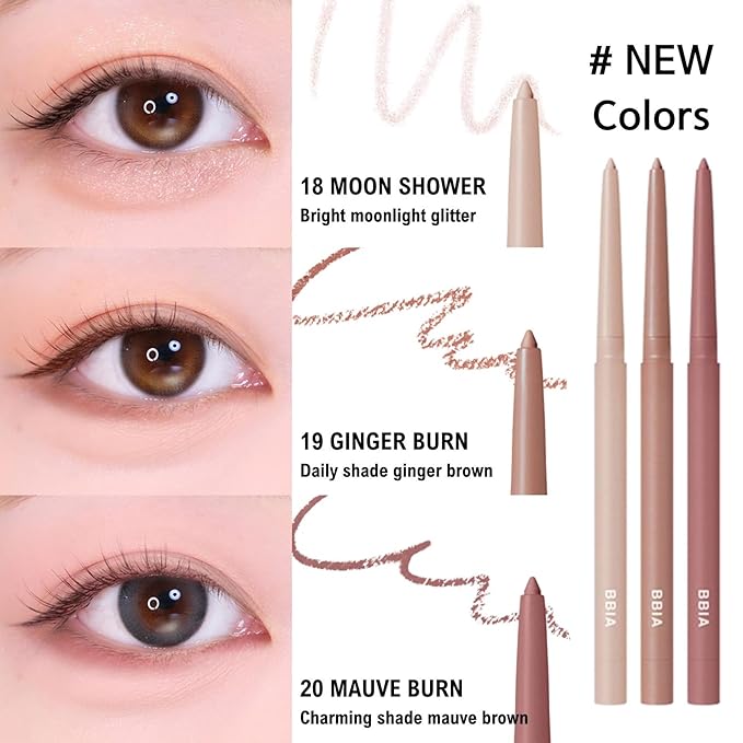 BBIA Last Auto Gel Eyeliner 17 Color – Multi-Use Longwear & Waterproof Mechanical Eye Liner Easy Drawing with Smooth Texture Smudge-Resistant Shadow & Glitter Vegan Korea Eye Makeup (12 CREAM BEIGE)