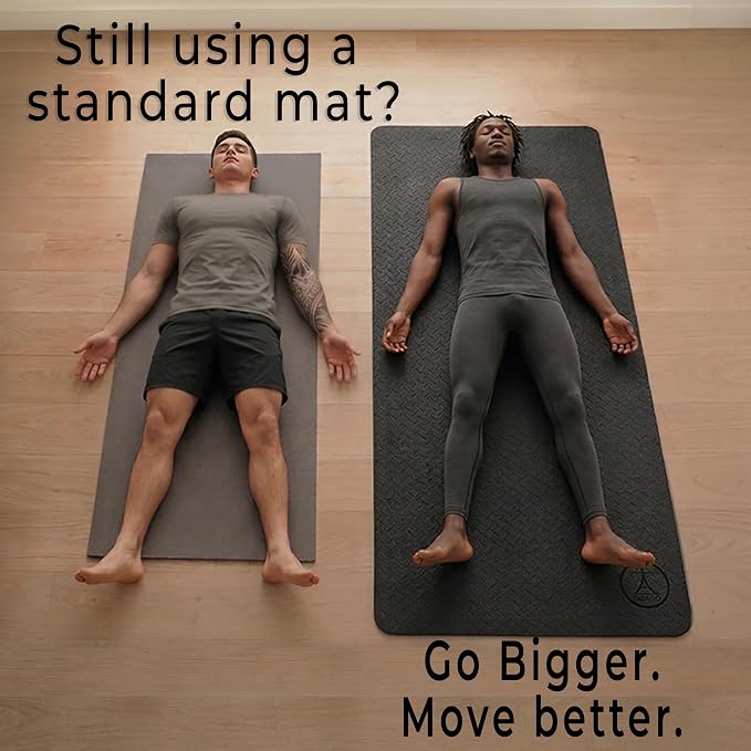 Tatago Extra Thick Yoga Mat Wide & XL-Our 10mm Extra Large Yoga Mat Thick Extra Wide And Long For Total Joint Cushioning. A Large Exercise Mat Thick And Perfect For Home Workout Pilates Or Studio.