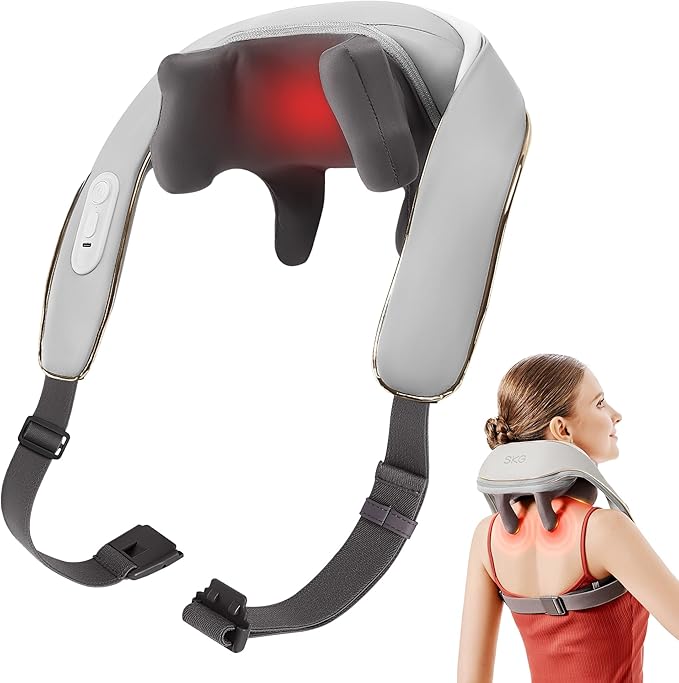 SKG 2025 Neck Massager for Pain Relief, Deep Tissue 6D Kneading with Heat, Cordless Neck & Shoulder Massage, Christmas Gift for Men & Women, H5 Mini