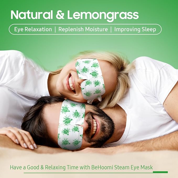 20 Packs Steam Eye Mask, Heated Eye Mask Warm Compress for Eyes, Disposable Self Heating Steam Mask for Home, Sleep, Spa, Travel Essentials & Relaxation Gifts for Women (Lemongrass)