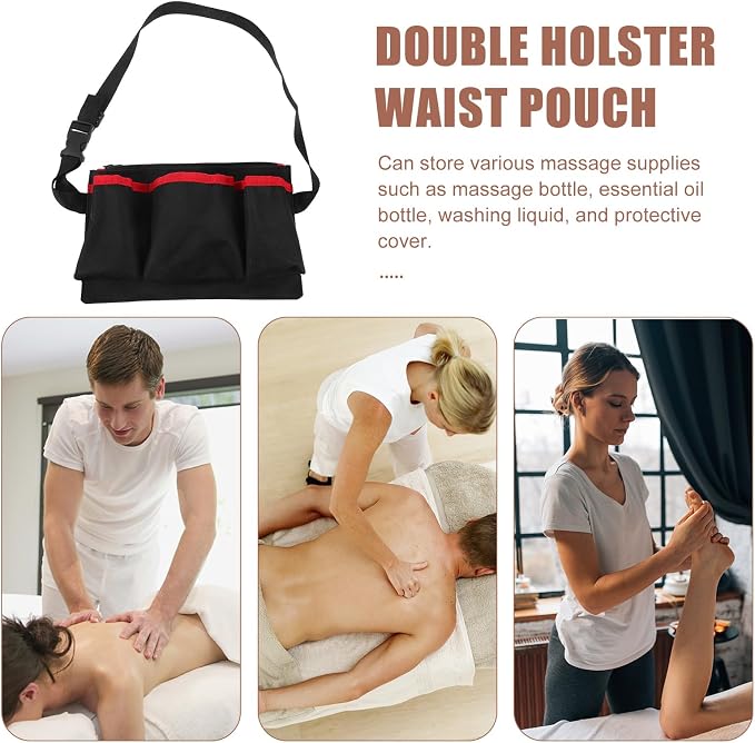 Massage Oil Waist Pouch Adjustable Portable Essential Oil Bottle Bag Organizer for Massage Therapy Storage Lightweight Durable