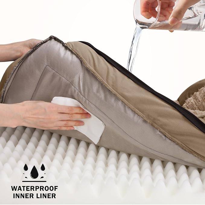 Orthopedic Large Dog Bed, Washable Waterproof, Egg-Crate Foam Dog Couch Bed with Washable Removable Cover, Waterproof Lining and Nonskid Bottom