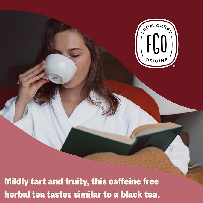 FGO Organic Red Raspberry Loose Leaf Herbal Tea, Cut and Sifted, Caffeine Free, 16oz Bulk Resealable Pouch, Packaging May Vary (Pack of 1)