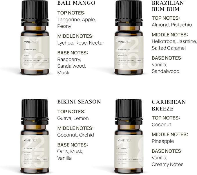 VINEVIDA Summer Diffuser Oil Collection [Set of 8] - Scented Oil | Aromatherapy Diffuser Oils | Made in USA