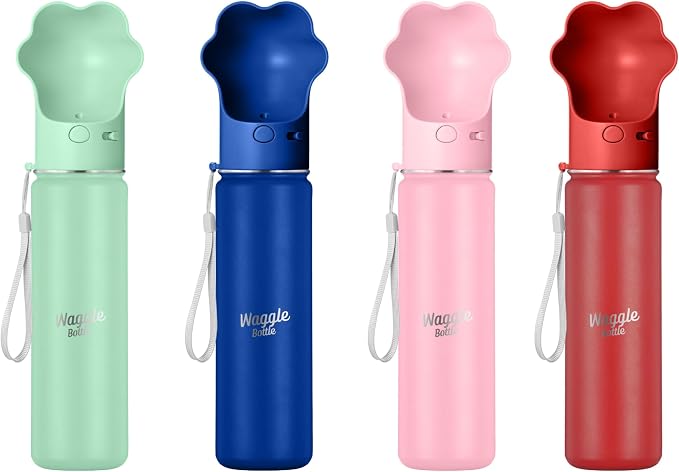 Stainless Steel Dog Travel Water Bottle, Vacuum Insulated Portable Dog Water Dispenser, Drink Cup and Snack Container On The Go, Outdoor Walking, Hiking, Travel (Cobalt)