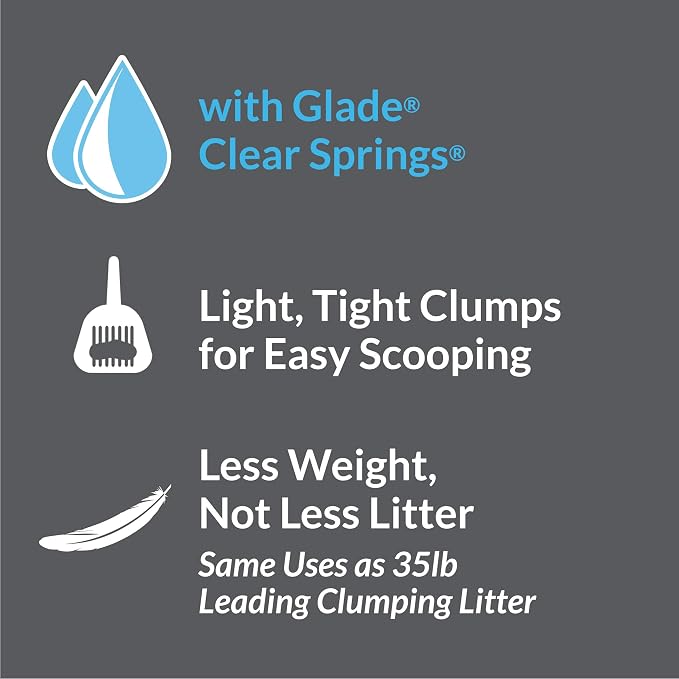 Purina Tidy Cats Light Weight, Low Dust, Clumping Cat Litter, LightWeight Glade Clear Springs Multi Cat Litter - 6 lb. Jug