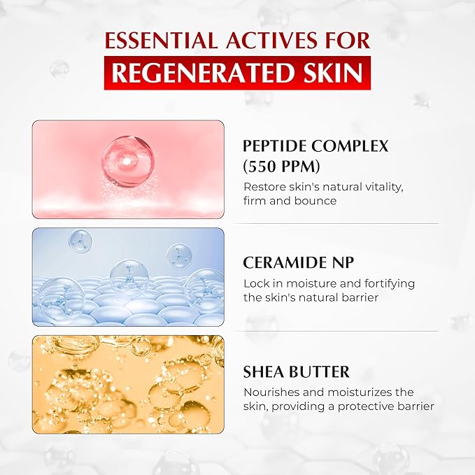 JEU'DEMEURE Intensive Adenosine Ceramide & Peptides Korean skin care Night Moisturizer Cream for Regenerating, Ultra-Deep Hydrating, Skin Repair, Rich Texture, Anti-Aging 1.7 oz