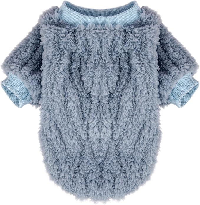 FabriCastle Small Dog Sweaters, 3-Pack Dog & Cat Clothes, Ultra Soft and Warm Pet Jackets for Small Dogs Boy & Girl, Winter Pet Apparel Costumes, Puppy Outfits (Blue,Grey,Doe, X-Large)