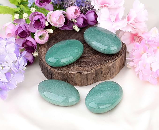 LAIDANLA Green Aventurine 2.4" Large Palm Stone Healing Crystals Natural Gemstones Calming Effects Energy Balancing Reiki Polished Worry Stone Cleansing Protection Anxiety Stress Relief Therapy 1PC