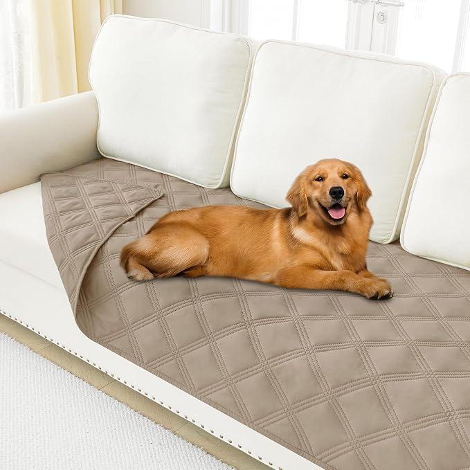 Smiry Waterproof Dog Bed Cover, Reversible Pet Blanket for Sofa Couch | Soft Washable Dog Blanket, Leakproof Couch Cover for Dogs Cats & Furniture Protection, 30x70, Taupe/Taupe