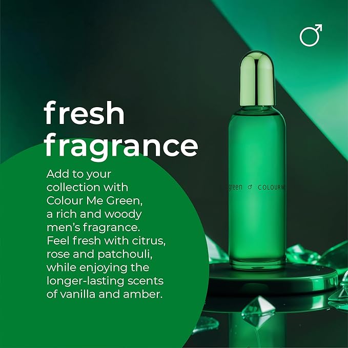 COLOUR ME Milton-Lloyd Green - Cologne for Men - Oriental Perfume for Men - Woody, Amber Fragrances - Mens Cologne - Long Lasting Perfume - 3 oz