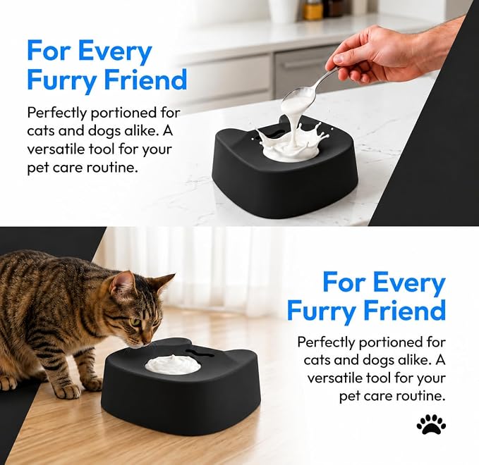 Slow Feeder Dog Bowl with Rolling Ball, Dog Lick Bowl for Yogurt & Peanut Butter, Liquid Treat Dispenser, Anti Choking Enrichment Toy for Small Medium Large Dogs