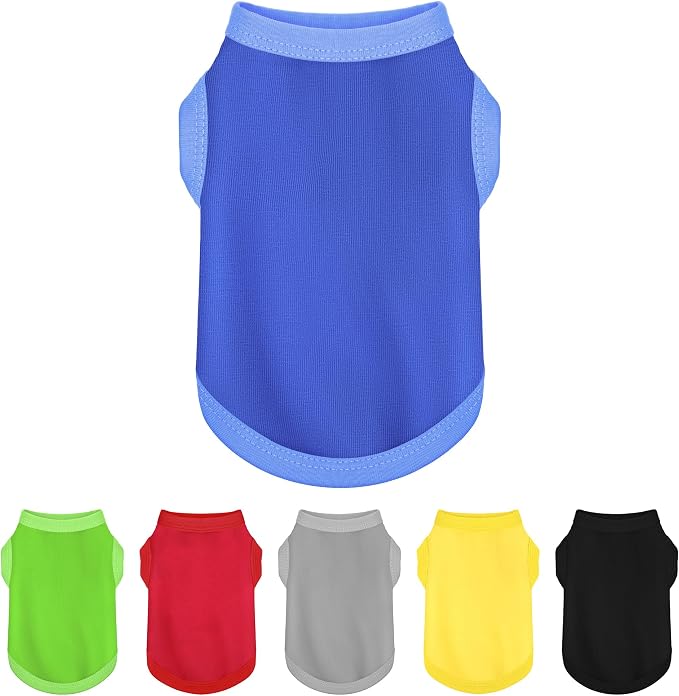 Elevate Your Dog's Fashion Quotient with Colorful and Breathable Sleeveless Cotton Shirts! Perfect Pet Apparel for Small to Medium Dogs Blue 4XL