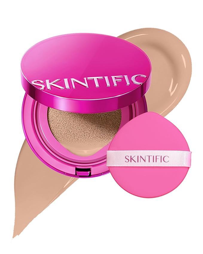Pink Glow Cushion Foundation #01C Rose Ivory| Medium Coverage, Natural Glow Finish, Moisturizing for Dry Skin, Lightweight, Long-Lasting & Oxidation-Resistant