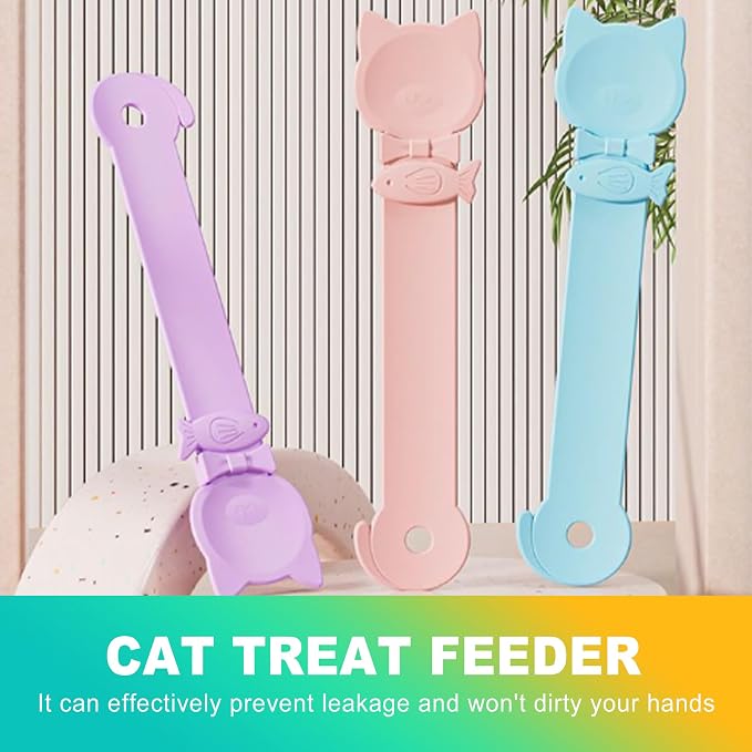 3-Pack Cat Treat Spoon Squeeze – Feeder Spoon for Lickable & Dry Treats, Multi-Use Pet Feeder
