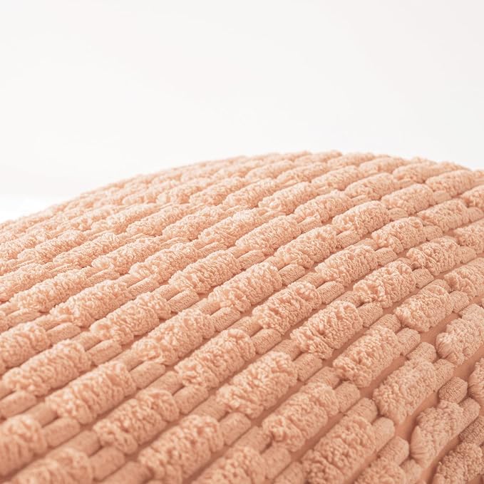 Fancy Homi Decorative Throw Pillow Covers for Bed Couch Bedroom Bench, Soft Corduroy Solid Pillow Case, Rustic Farmhouse Boho Room Decor,54" x 20" (Pack of 1),Peach