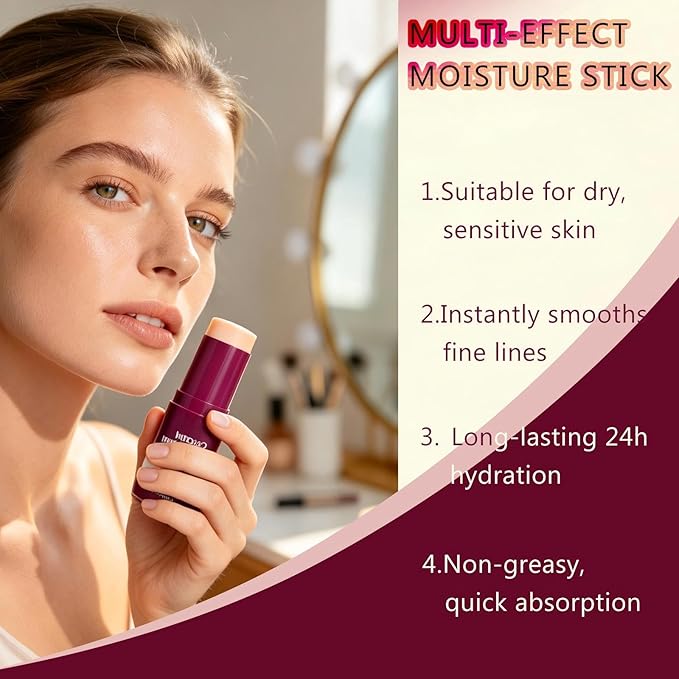 Calcium Multi Balm Stick 2PCS, Collagen Moisturizing Stick, Collagen Moisturing, Anti-aging, Wrinkle Core Stick, Sagging, Hydrating, Firming Skin, Suitable for Eyes, Neck, Face