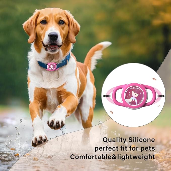 Waterproof AirTag Holder for Dog Collar, Soft Slide-On Dog AirTag Holder | Full-Body Protection, No-Dangle Fit, Ultra-Durable, Lightweight, Tool-Free Installation, Fits Dog & Cat Collars
