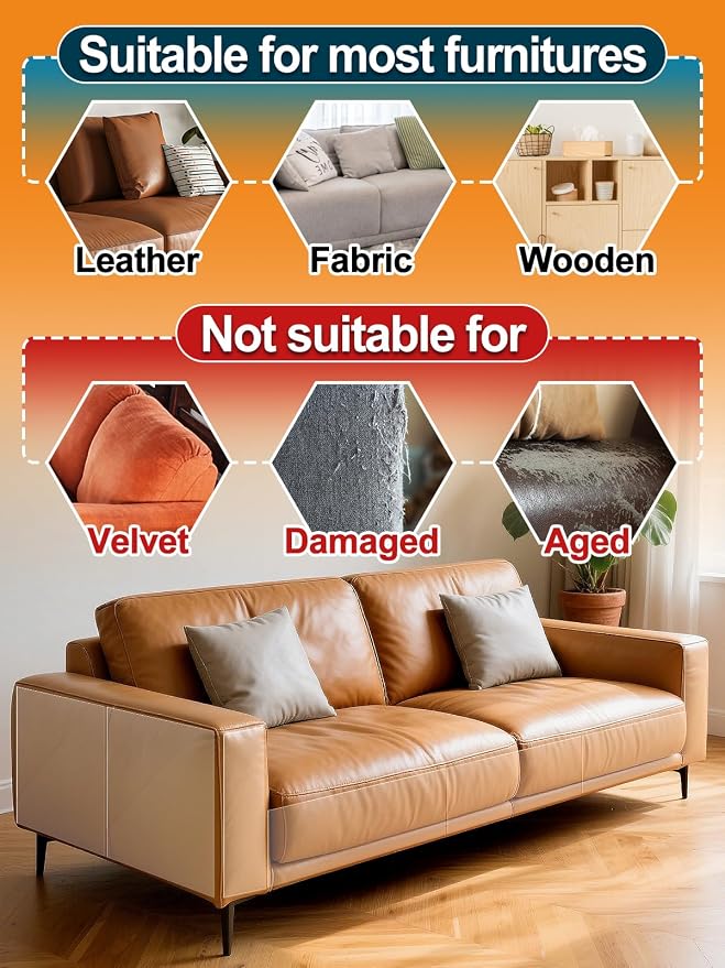 Acostop 10 Pack 17"x11.8" Cat Scratch Furniture Protector for Leather Couch | Easy to Remove Anti-Scratch Couch Protector from Cat, No Pins