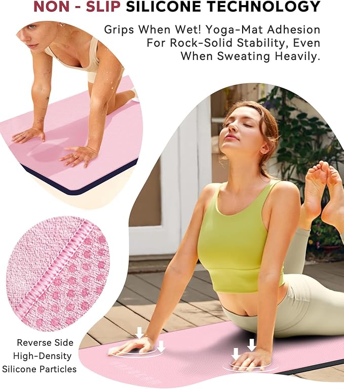 HAPBEAR 2 Pack Hot Yoga Towel with Non-Slip Grip Dots, 72" x 24" - Super Absorbent, Soft Microfiber Yoga Mat Towel for Bikram, Gym, Pilates - Pink