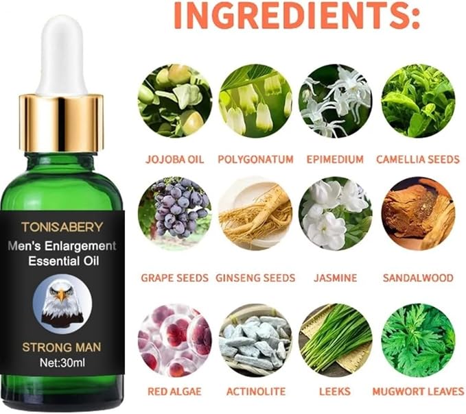 Tonisaberey Oil Stronger Oil Enlargement Oil for Male Massage Essential Oil for Men, Tonisabery Men Growth Increase Enlarge Oil, Moisturizing Massage Oil by Tonisabery (T240-MEN Enlargement, 30ML)