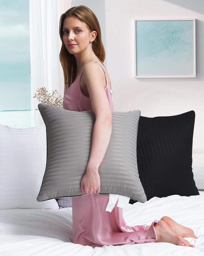 Yettbea Pillow Insert Set of 4, Soft Virgin Microfiber Square Throw Pillow Inserts for Living Room, Couch Bed Pillows, Down Alternative Filled, 16x16 Inch(40x40cm White
