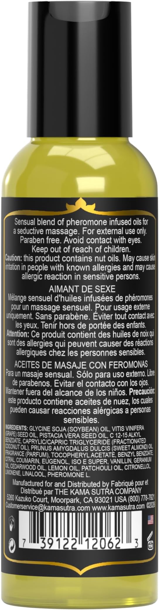 Kama Sutra Sex Magnet Pheromone Massage Oil - 2 Fl Oz