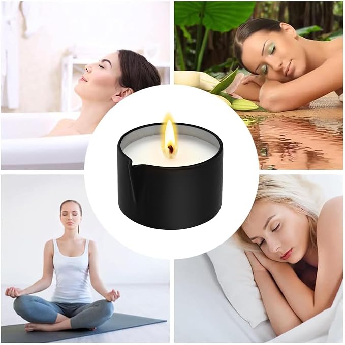 6 Pack Massage Candle Set, Assorted Scented Massage Oil Candle, Low Temperature Soy Wax Massage Oil Candles for Skin Moisturizing, Home Spa, Relaxation, Self-Care
