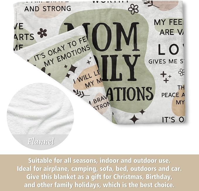 BaubleDazz New Mom Gifts Blanket, Mom Daily Affirmations(50" x 60") | Postpartum Pregnancy Gifts for First Time Moms, Mommy to Be, Mama, New Mom Essentials, Birthday Gifts for Mom