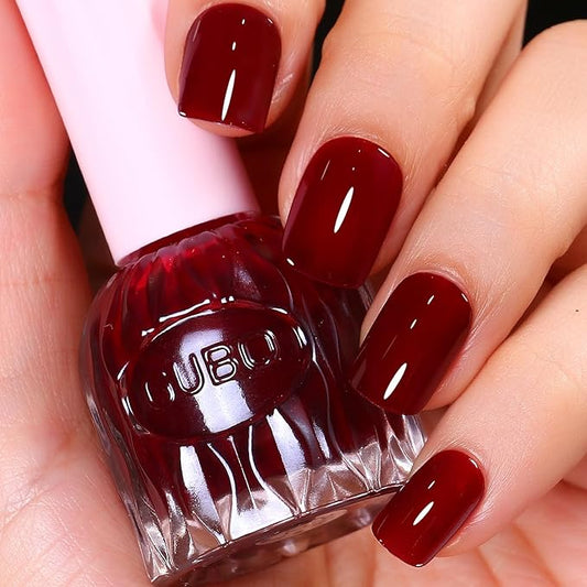 Major Dijit Quick Air Dry Nail Polish Maroon Regular Nail Polish Non UV Gel Hema 0.34 fl oz.
